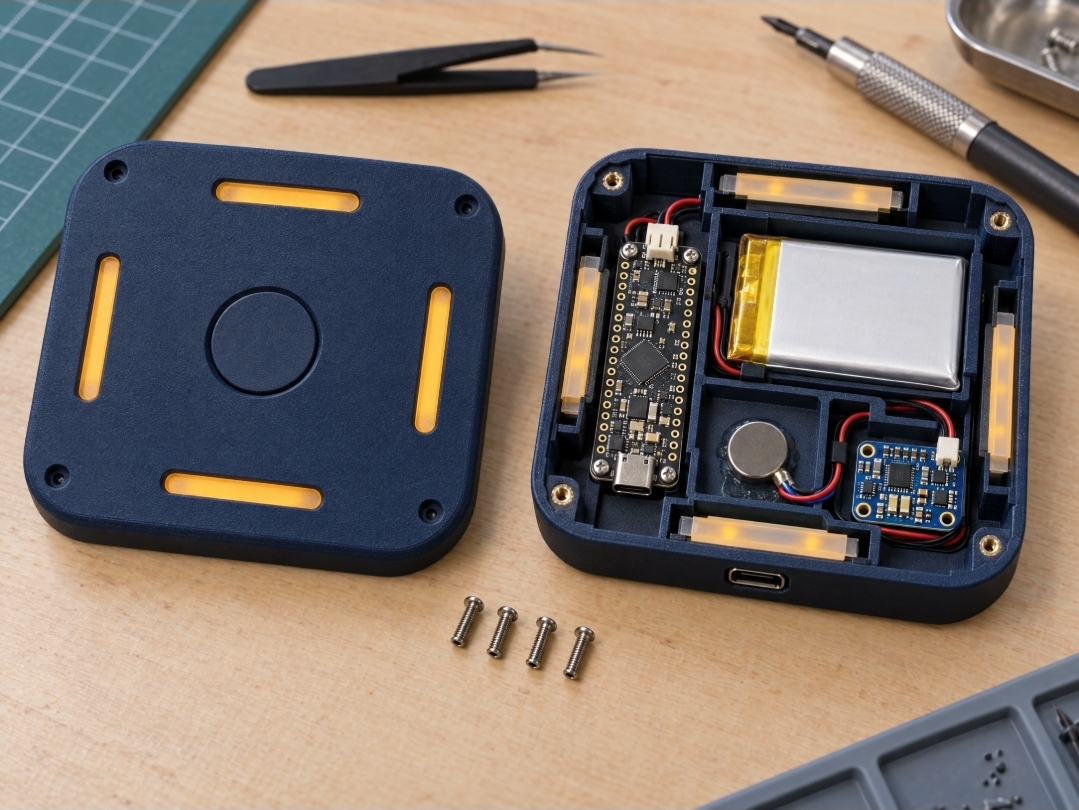 BB-01 prototype opened on a workbench